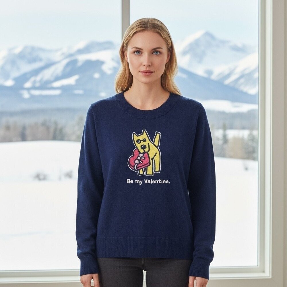NWT Life is Good Navy Be My Valentine Dog Sweater Size XL